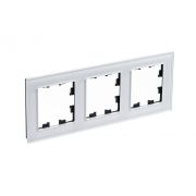 Рамка трехпостовая ATLASDESIGN NATURE, ОРГАНИЧЕСКОЕ СТЕКЛО БЕЛЫЙ