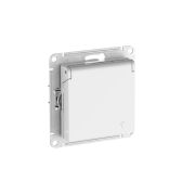 ATLASDESIGN РОЗЕТКА с заземлемлением со шторкой с крышкой, 16А ,IP20, быстрозажимные клеммы, БЕЛЫЙ