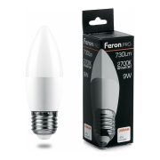 Лампа светодиодная LED 9вт Е27 теплый матовая свеча .PRO