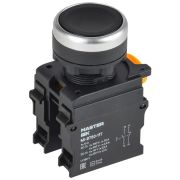 Кнопка с фиксацией d=22мм 1NO+1NC чёрная MASTER