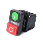 Кнопка двойн SB5 в сборе модуль 22мм pI+сиг ламп+кр выстО пластик 230ВАС 1НО+1НЗ