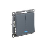 ATLASDESIGN 2-клавишный ВЫКЛЮЧАТЕЛЬ с подсветкой ,сх.5а, 10АХ, быстрозажимные клеммы, ГРИФЕЛЬ