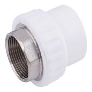 Муфта комбинированная 63x2' ВР под ключ полипропиленовая PPR белая