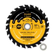 Диск пильный быстрый 190 мм 24 зуба посадка 30 мм + кольцо 20/16 мм