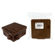 Распаячная коробка ОП 80х80х50мм, крышка, бук, IP54, 7вх. инд. штрихкод