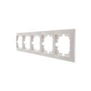 MIRA Рамка 5 постов горизонтальная белая без вставок