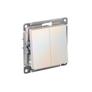 ATLASDESIGN 2-клавишный переключатель, перекрестный, 2 x сх. 7, 10АХ, механизм, ЖЕМЧУГ