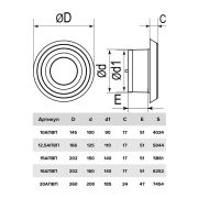Анемостатт приточно-вытяжной регулируемый с фланцем из ABS пластика D125