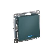 ATLASDESIGN 1-клавишный ПЕРЕКЛЮЧАТЕЛЬ с подсветкой, сх.6а, 10АХ, быстрозажимные клеммы, ИЗУМРУД