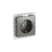 ATLASDESIGN РОЗЕТКА с заземлением со шторками, 16А, быстрозажимные клеммы, СТАЛЬ