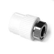Муфта комбинированная 25x3/4' ВР, накидная гайка, полипропиленовая PPR белая