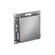 ATLASDESIGN 1-клавишный ПЕРЕКЛЮЧАТЕЛЬ с подсветкой, сх.6а, 10АХ, быстрозажимные клеммы, СТАЛЬ