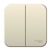 Выключатель BLANCA двухклавишный наружный (схема 5) с изоляционной пластиной 6A 250B молочный