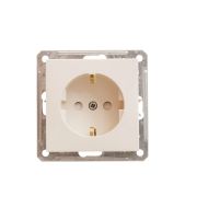 W59 Розетка скрытая с заземлением в рамку  бежевая