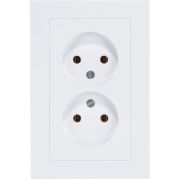 Розетка ATLASDESIGN двойная без заземления 16А в сборе белый