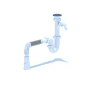 Сифон для мойки АНИ 1 1/2'X40 прямоточный с отводом для стиральной машины с гибкой трубой 40х40/50