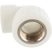 Угольник комбинированный 32x1' ВР переходной, полипропиленовый PPR, белый