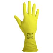 Перчатки химостойкие латексные с внутренним хлопковым напылением, толщина 0,35 мм,  желтые ArmProtect LX500,  р.S (7)