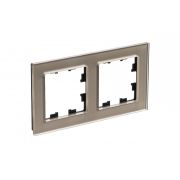 Рамка двухпостовая ATLASDESIGN NATURE, ОРГАНИЧЕСКОЕ СТЕКЛО ШАМПАНЬ