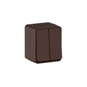 AtlasDesign PROFI IP54 О/У 2-клавишный ВЫКЛЮЧАТЕЛЬ 10 АХ, КОРИЧНЕВЫЙ