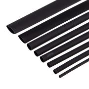Набор термоусадочных трубок ТУТнг (2:1), черные, 18 шт. по 10 см