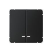 ARTGALLERY 2-клавишный ВЫКЛЮЧАТЕЛЬ с подсветкой, сх.5а, 10АХ, механизм, быстрозажимные клеммы, КАРБОН