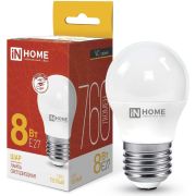 Лампа светодиодная LED-ШАР-VC 8Вт 230В Е27 3000К 760Лм IN HOME