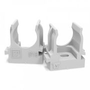 Крепеж-клипса для труб для монтажного пистолета серая в полиэтиленовом пакете д32