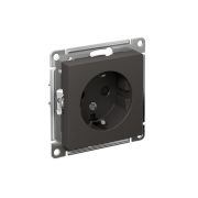 ATLASDESIGN РОЗЕТКА с заземлением со шторками, 16А, механизм, БАЗАЛЬТ