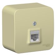 Розетка открытой установки BLANCA компьютерная RJ45, кат.5E, с изолирующей пластиной, белый, бежевый