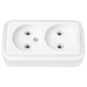 Розетка двухместная открытой установки (без монтажной панели) РА16-238