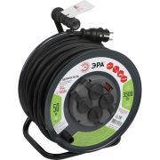 Удлинитель силовой RMx-4es-3x2.5-50m-IP44KG на металлической катушке с заземлением с выключателем 4 розетки 50м КГ