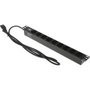 Блок распределения питания PDU 9 розеток 1U шнур 2м вилка С14 ал.проф