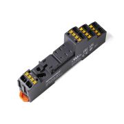 Цоколь, 10A300V, push-in, черный, на рейку DIN35