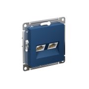 ATLASDESIGN РОЗЕТКА двойная компьютерная RJ45+RJ45, кат.5E, механизм, АКВАМАРИН