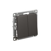 ATLASDESIGN 2-клавишный ВЫКЛЮЧАТЕЛЬ, сх.5, 10АХ, механизм, БАЗАЛЬТ