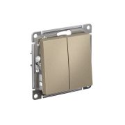 ATLASDESIGN 2-клавишный ВЫКЛЮЧАТЕЛЬ, сх.5, 10АХ, быстрозажимные клеммы, ШАМПАНЬ