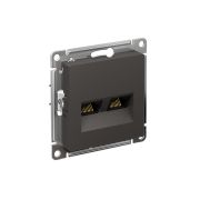 ATLASDESIGN РОЗЕТКА двойная компьютерная RJ45+RJ45, кат.5Е, механизм, БАЗАЛЬТ