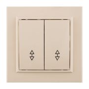 Выключатель двухклавишный СП проходной 10А бежевый Минск