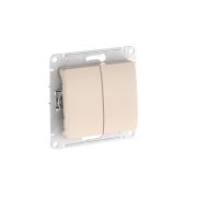 GLOSSA 2-клавишный ПЕРЕКЛЮЧАТЕЛЬ, сх.6/2, 10АХ, быстрозажимные клеммы, БЕЖЕВЫЙ