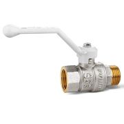 Кран шаровой 11б27п1 Ду25 Ру40 (1') ВН белая ручка рычаг