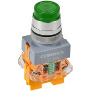 Кнопка D7-11DNZS d=22мм 1з+1р с подсв. и фикс. зеленая GENERICA