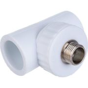 Тройник комбинированный 32x1/2' НР полипропиленовый PPR белый
