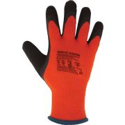 Перчатки утепленные из акрила со вспененным латексным покрытием, цвет красный/черный, ArmProtect 6300W р.10
