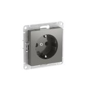 ATLASDESIGN РОЗЕТКА с заземлением, 16А, быстрозажимные клеммы, СТАЛЬ