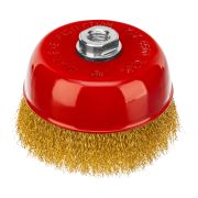 Щетка для УШМ, 125 мм, М14, чашка, латунированная витая проволока