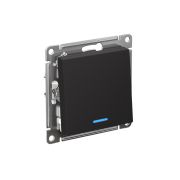 ATLASDESIGN 1-клавишный ПЕРЕКЛЮЧАТЕЛЬ с подсветкой, сх.6а, 10АХ, быстрозажимные клеммы, КАРБОН