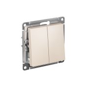 ATLASDESIGN 2-клавишный ПЕРЕКЛЮЧАТЕЛЬ, сх.6/2, 10АХ, быстрозажимные клеммы, БЕЖЕВЫЙ