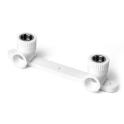 Планка монтажная 20x1/2' ВР для смесителя, с водорозетками, полипропиленовая PPR белая