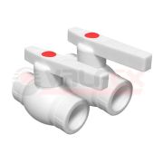 Кран шаровой 25 мм Optima металл. шар полипропиленовый PPR белый